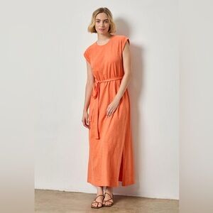 NWOT Lila P Saddle Sleeve Maxi Dress in Tangerine Size M